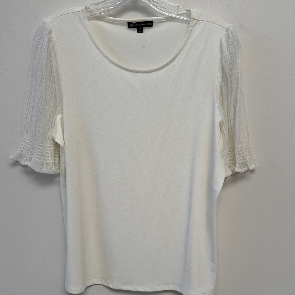 Adrianna Patel Off-White sheer Sleeve Top